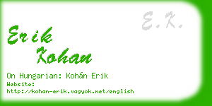 erik kohan business card